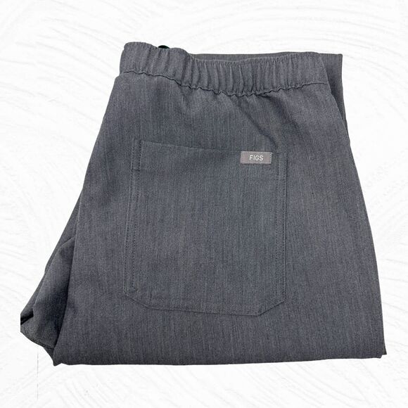 FIGS Cairo Cargo Scrub Pants Men's Large Tall 34X36 Gray Straight Leg Drawstring - Picture 1 of 9